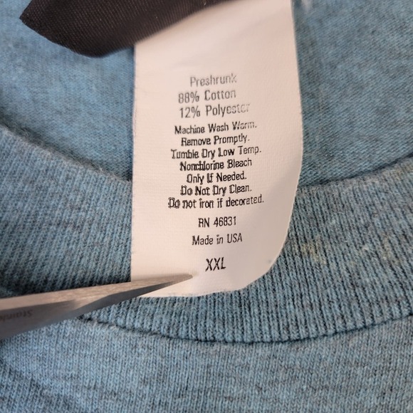 Vintage 90's Wolf T-Shirt Double Sided Silver Dollar City Men's XXL Blue Single - Picture 6 of 11